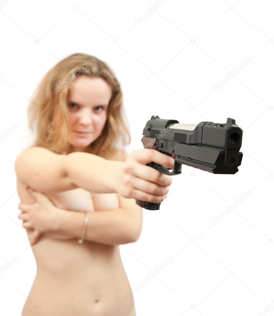Naked Woman With Gun 103