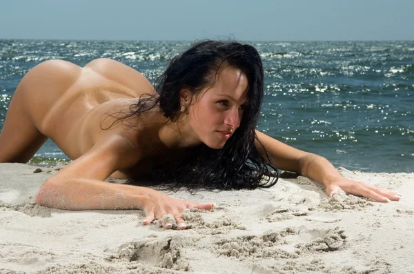 stock image Woman on the beach