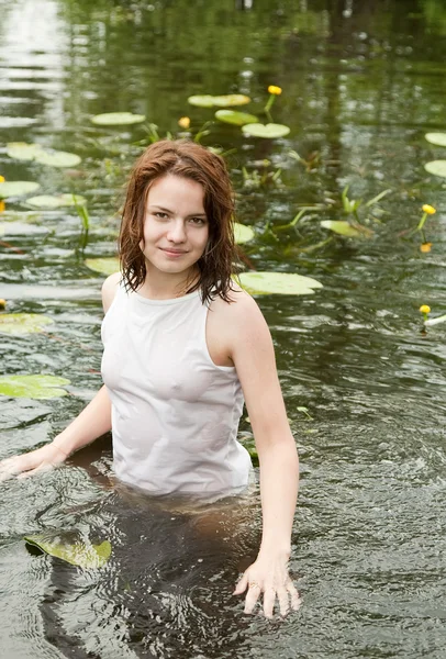 stock image Girl in river