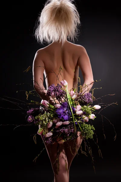 stock image Young Woman With Flowers